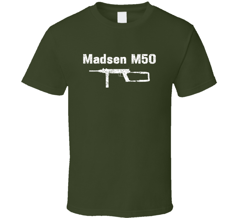 Madsen M50 Submachine Gun Proper Military Distressed T Shirt