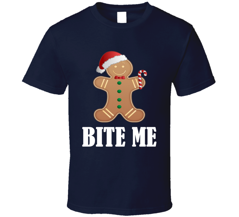 Bite Me Funny Gingerbread Christmas Shirt