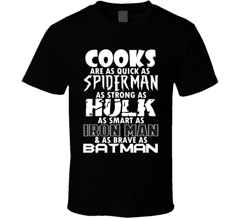 Cooks Funny Comic Book Superhero T Shirt