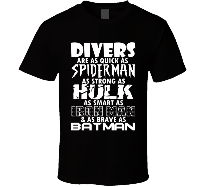 Divers Funny Comic Book Superhero T Shirt