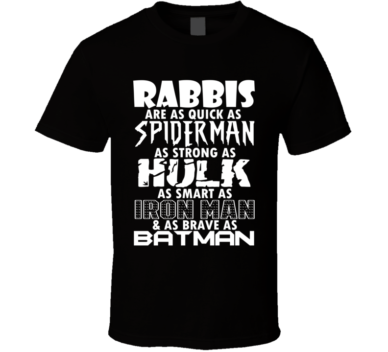 Rabbis Funny Comic Book Superhero T Shirt