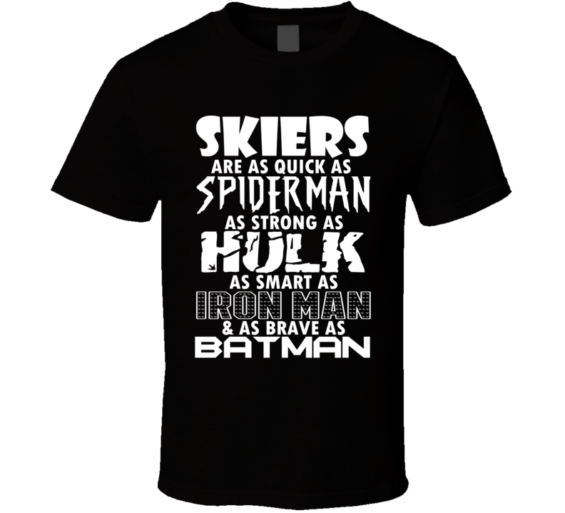 Skiers Funny Comic Book Superhero T Shirt