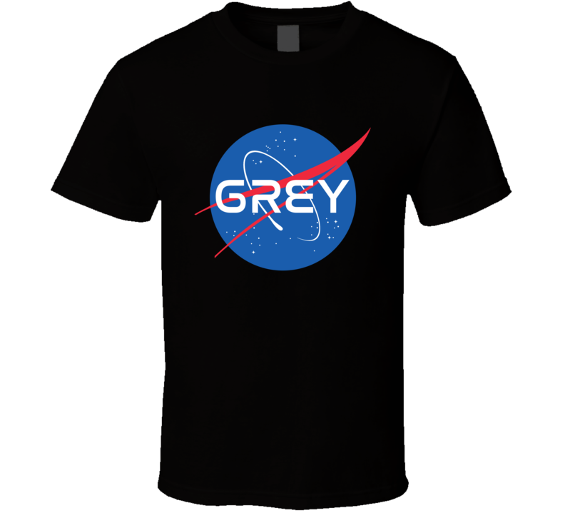 Grey NASA Logo Your Name Space Agency T Shirt