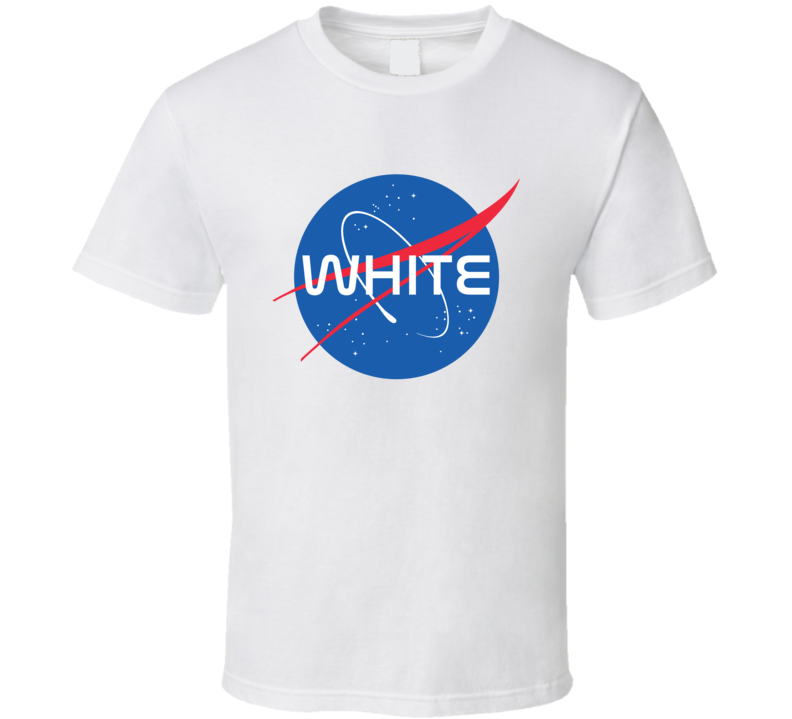 WHITE NASA Logo Your Last Name Space Agency T Shirt