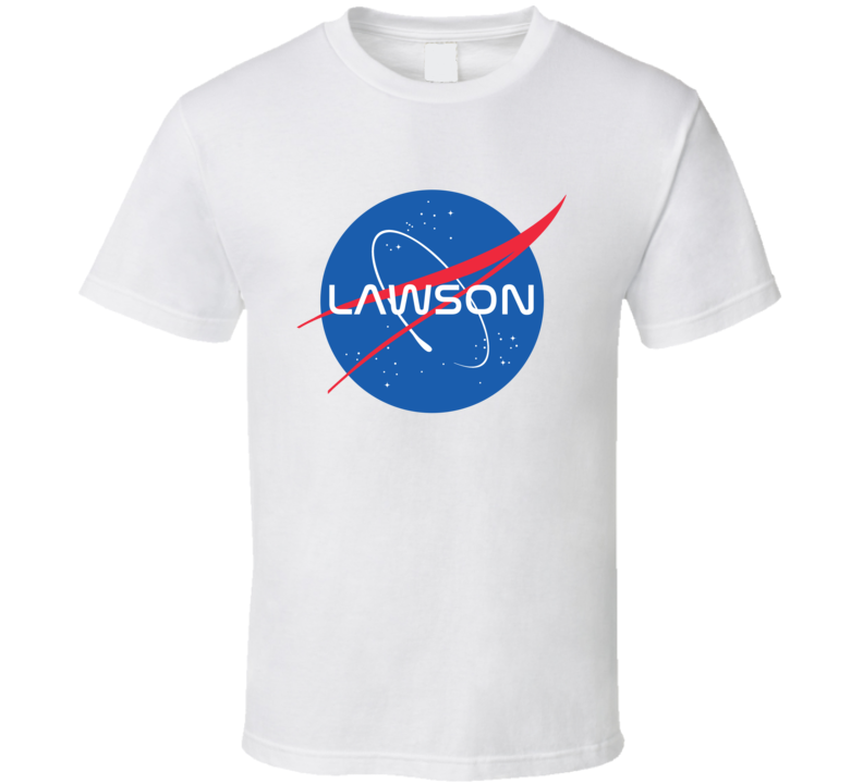 LAWSON NASA Logo Your Last Name Space Agency T Shirt