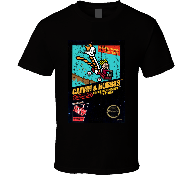 Calvin And Hobbies Nintendo Video Game Box Cool T Shirt 