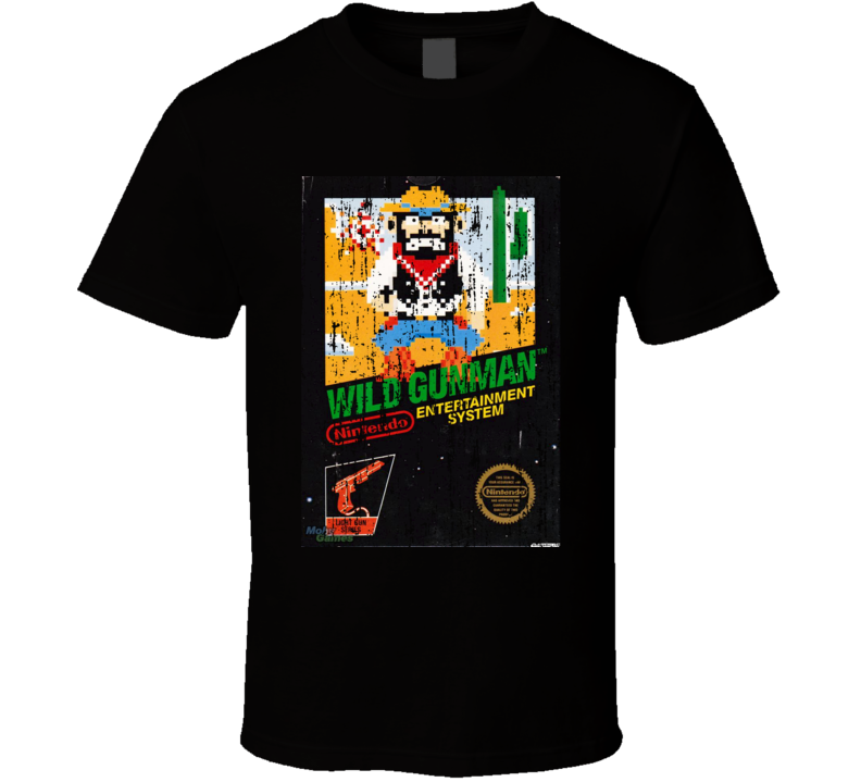 Wild Gunman Nintendo Video Game Box Cool T Shirt 