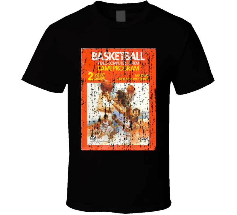 Basketball Vintage Atari Video Game Box Cool T Shirt 