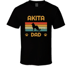Akita Dad T Shirt Popular Dog Breed Fathers Day Gift Present For Men