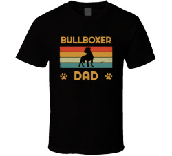 Bullboxer Dad T Shirt Popular Dog Breed Fathers Day Gift Present For Men
