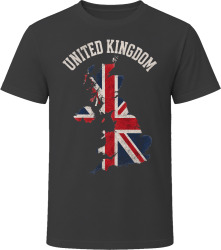 United Kingdom Map with Flag Travel Gift T Shirt