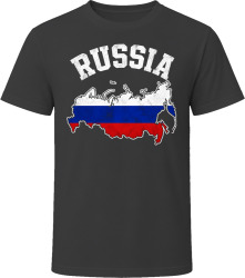 Russia Map with Flag Bold Travel Gift T Shirt