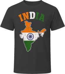 India Map with Flag Stylish Travel Adventure T Shirt