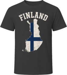 Finland Flag Map Stylish Tourist Souvenir T Shirt