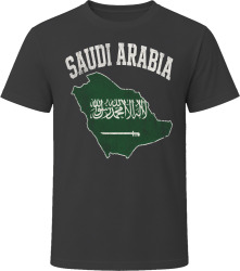 Saudi Arabia Flag Map Stylish Travel Adventure T Shirt