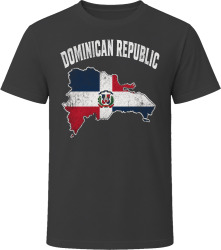Dominican Republic Flag Map Stylish Travel T Shirt