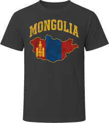 Mongolia Flag Map Travel Enthusiast Adventure T Shirt