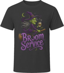 Broom Service. Witchy Delivery Humor T Shirt
