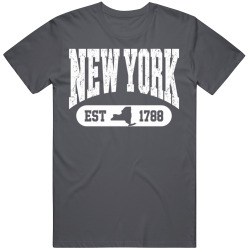 NEW YORK Collegiate Arch. Vintage Varsity Athletic State Pride T Shirt
