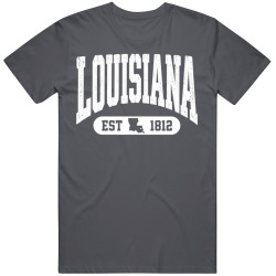 LOUISIANA Collegiate Arch. Vintage Varsity Athletic State Pride T Shirt