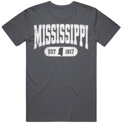 MISSISSIPPI Collegiate Arch. Vintage Varsity Athletic State Pride T Shirt