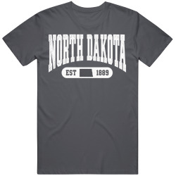 NORTH DAKOTA Collegiate Arch. Vintage Varsity Athletic State Pride T Shirt