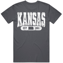 KANSAS Collegiate Arch. Vintage Varsity Athletic State Pride T Shirt