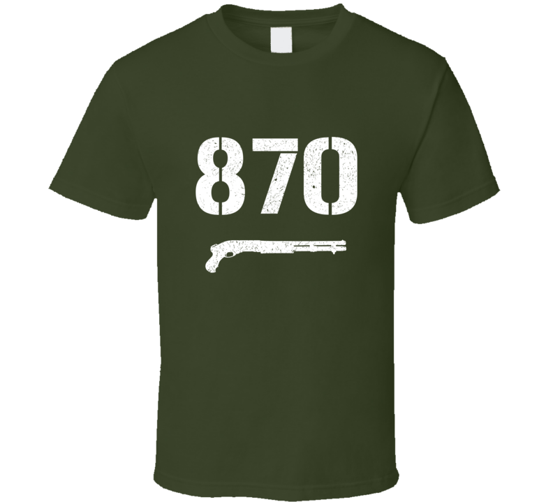 870 Shotgun Military Distressed T Shirt