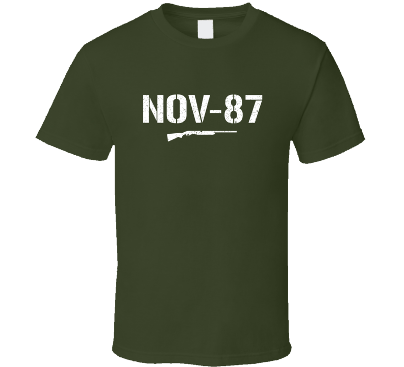 Nov87 Shotgun Military Distressed T Shirt