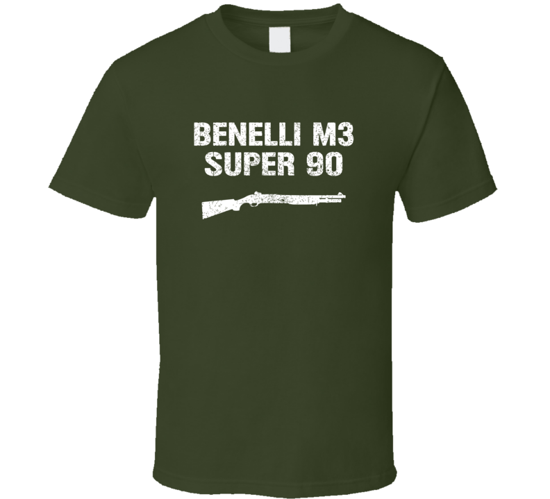 Benelli M3 Super 90 Shotgun Military Distressed T Shirt