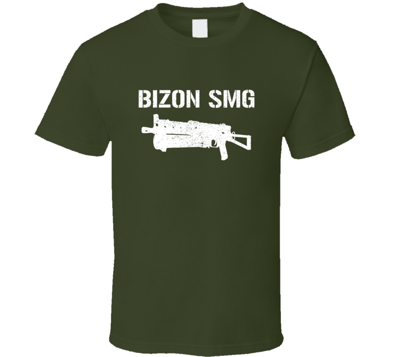 Bizon Smg Submachine Gun Military Distressed T Shirt