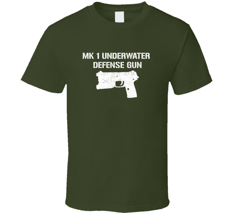 Mk 1 Underwater Defense Gun Pistol Military Distressed T Shirt