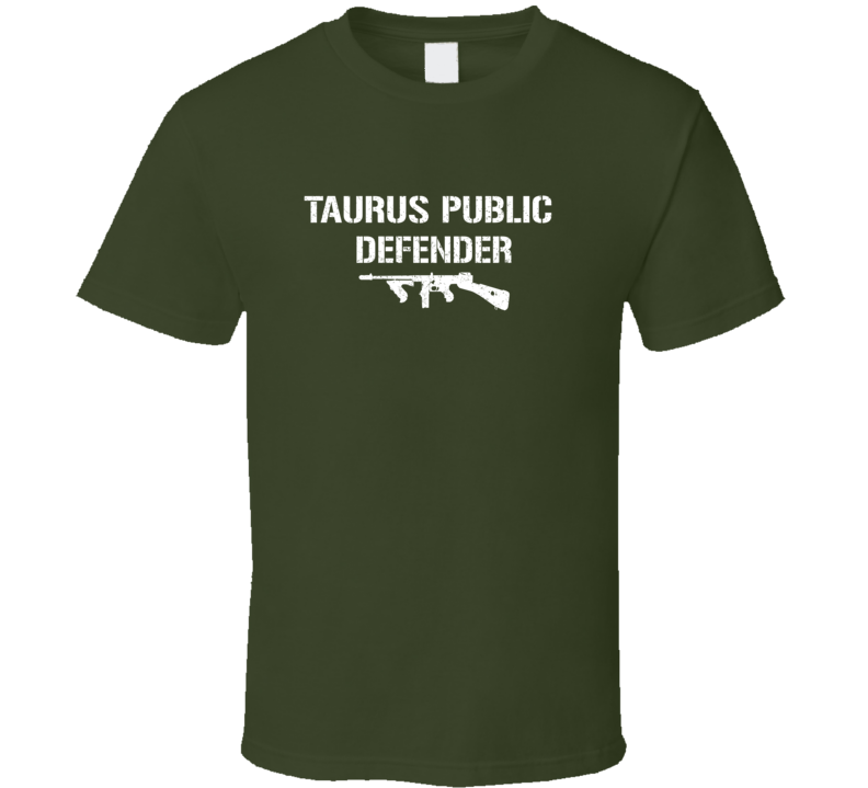 Taurus Public Defender Submachine Gun Military Distressed T Shirt