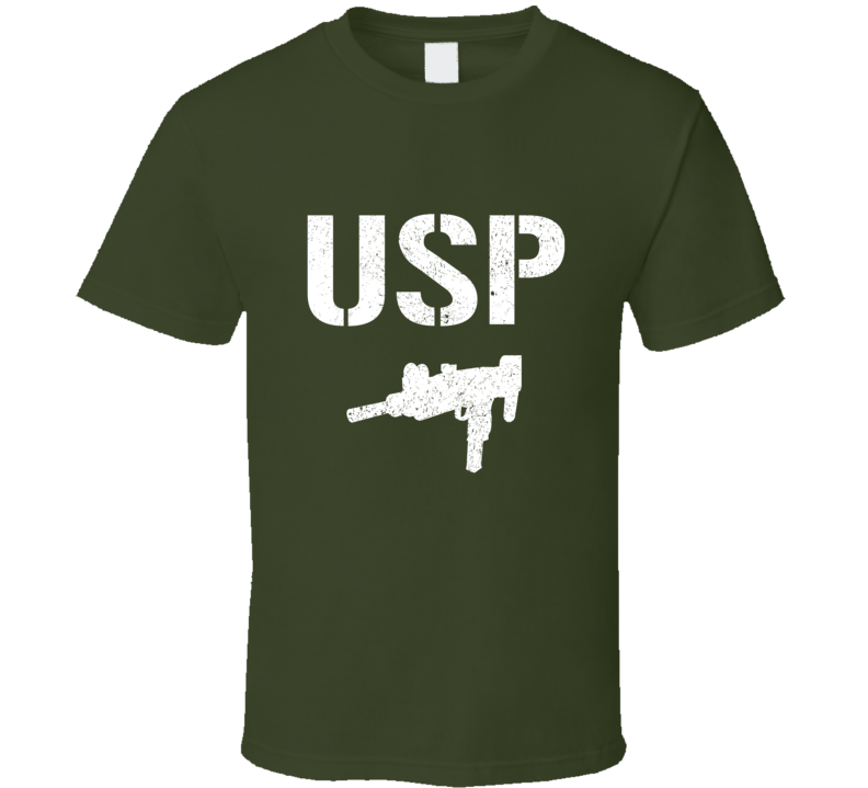 Usp Submachine Gun Military Distressed T Shirt