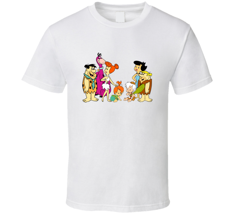 The Flintstones Fred Wilma Pebbles Dino Barney Betty Bamm-Bamm Classic TV T Shirt