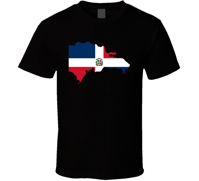 Dominican Republic Flag Map T Shirt