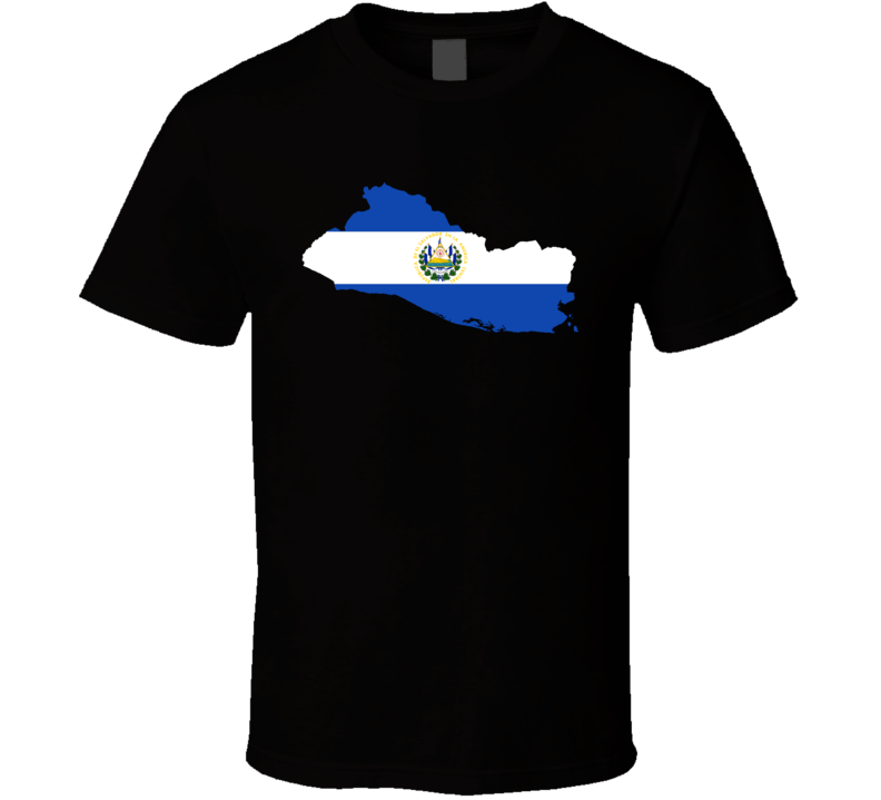 El Salvador Flag Map T Shirt