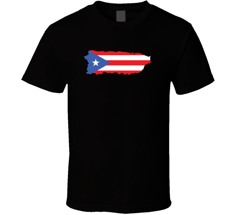 Puerto Rico Flag Map T Shirt