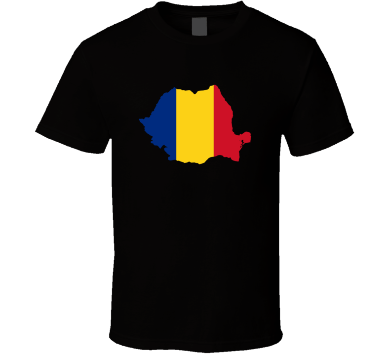 Romania Flag Map T Shirt