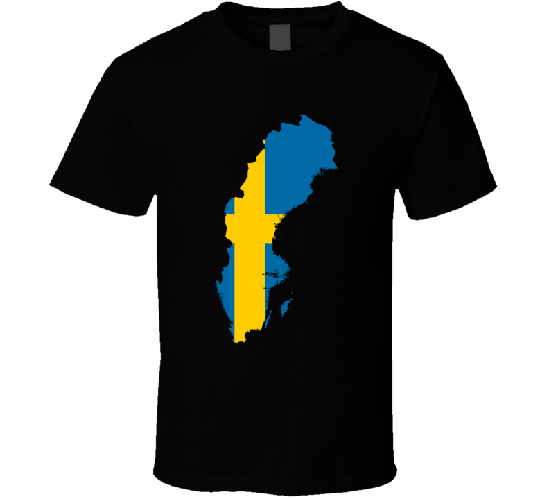 Sweden Flag Map T Shirt