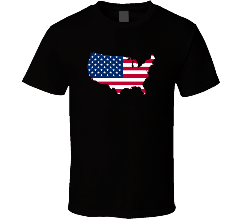 USA Flag Map T Shirt