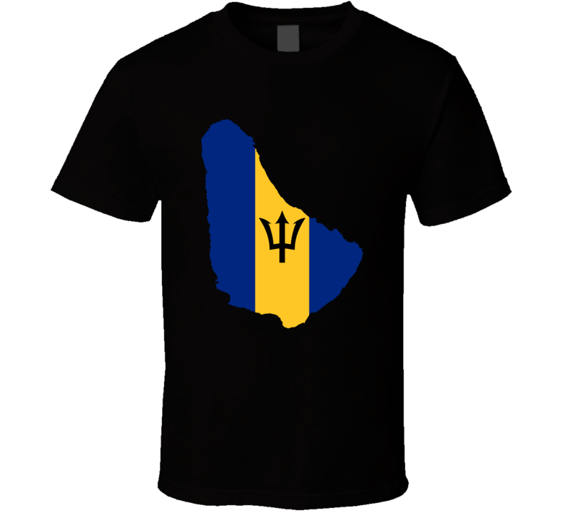 Barbados Flag Map T Shirt