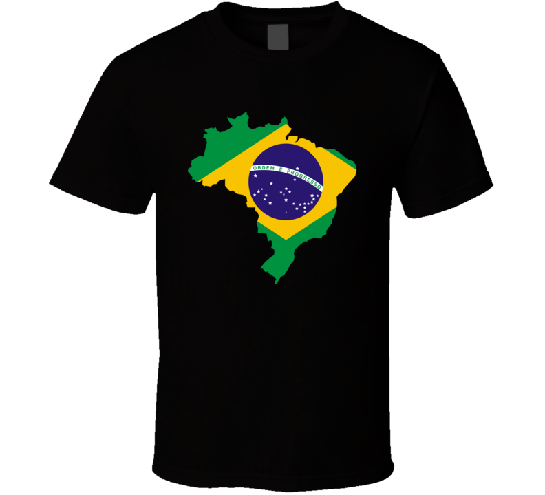 Brazil Flag Map T Shirt