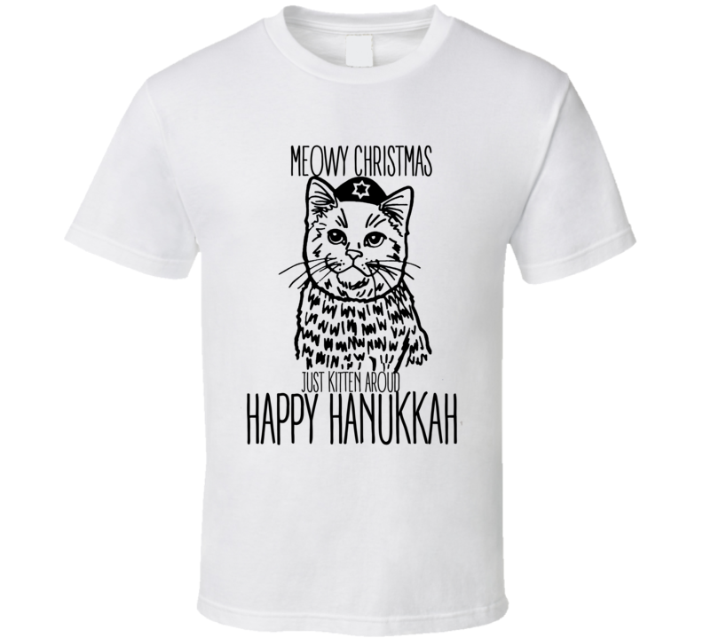 Funny Hanukkah Cute Kitten Holiday Shirt