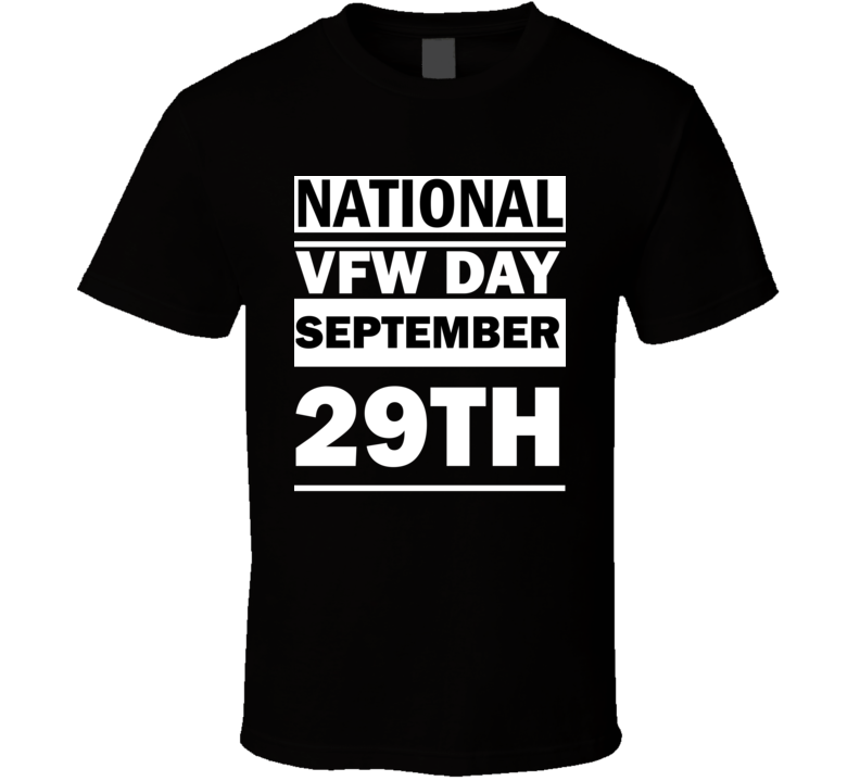 National VFW Day September 29th Calendar Day Shirt