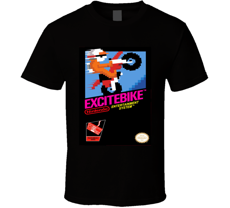 Excitebike Nintendo Video Game Box Cool T Shirt 