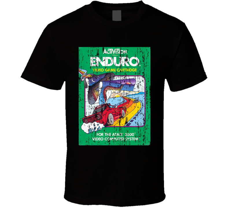 Activision Enduro  Vintage Atari Video Game Box Cool T Shirt 