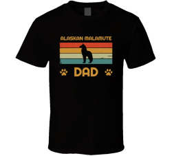 Alaskan Malamute Dad T Shirt Popular Dog Breed Fathers Day Gift Present For Men