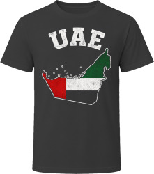 United Arab Emirates Map with Flag Travel Gift T Shirt