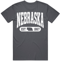 NEBRASKA Collegiate Arch. Vintage Varsity Athletic State Pride T Shirt